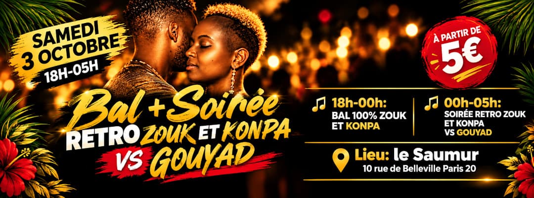 Bal et soirée zouk & konpa vs gouyad