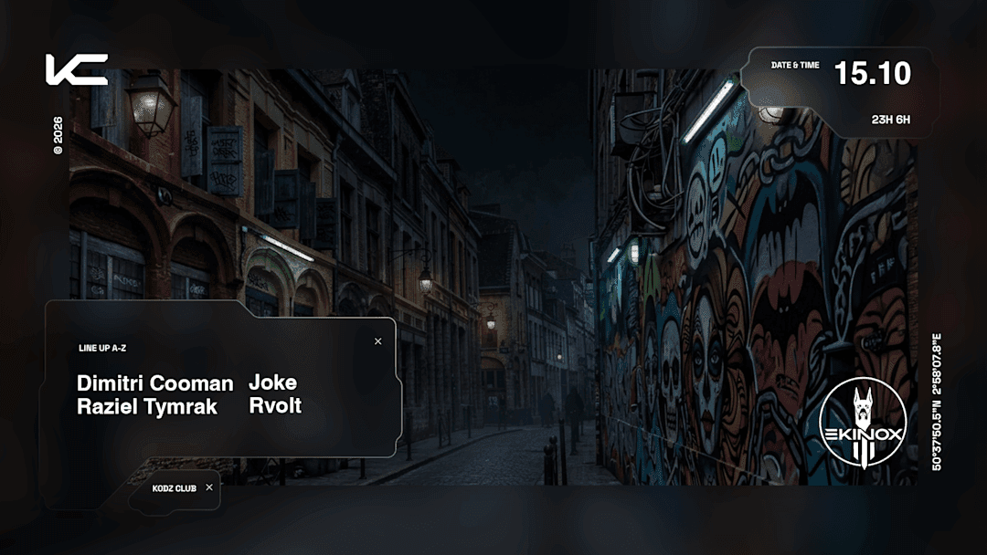 Ekinox presents : Dimitri Cooman, Joke, Raziel Tymrak, Rvolt